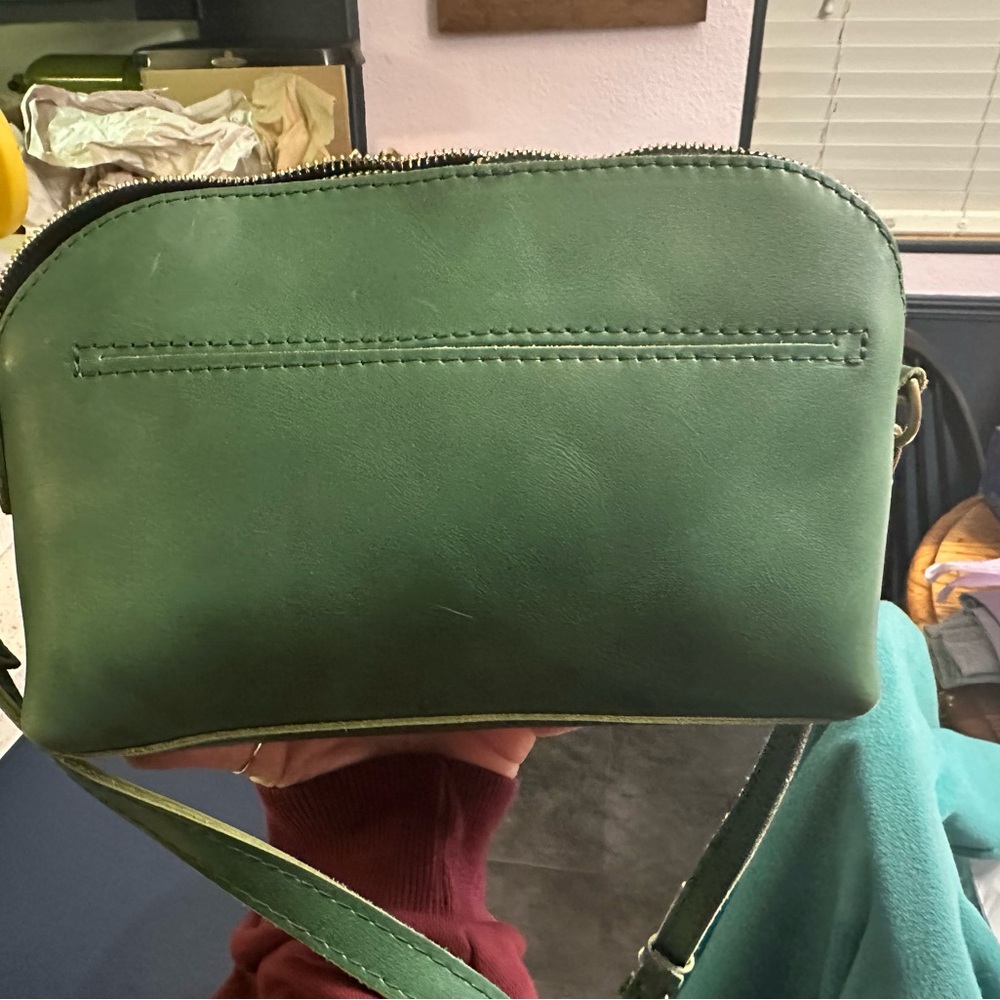 Portland Leather Green Crossbody Bag - Picture 2 of 5